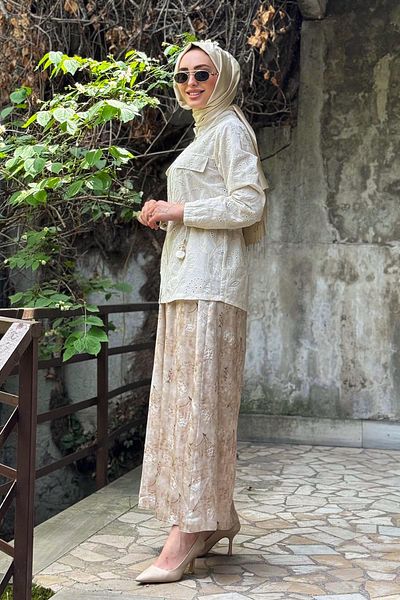 FUAT GÜRSEN Fuat Gürşen Dress 25Y-3111 Beige