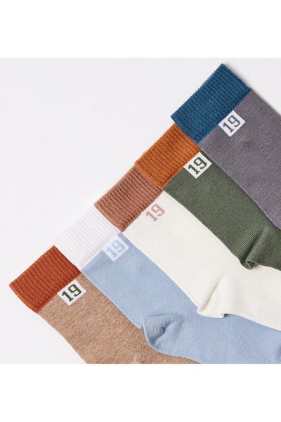 Katia&Bony Pack of 5 Boy's Number Detailed Socks Multicolored