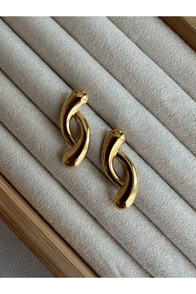 ringbox Gold Steel Tarnish Free Spiral Earrings