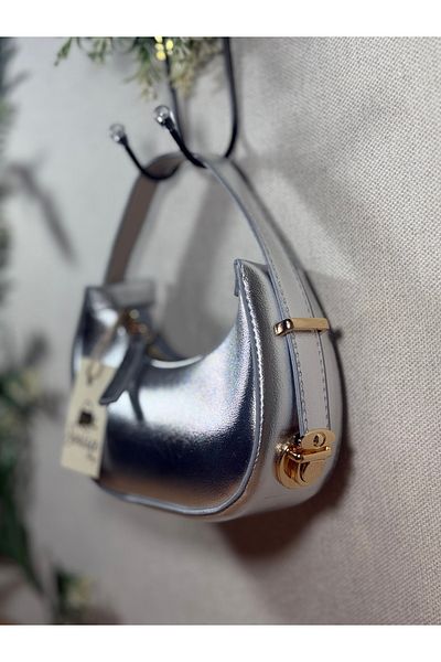 SİNİSA BAG Women's Metallic Mini Adjustable Handle Evening Dress Bag (Mini Size Available)