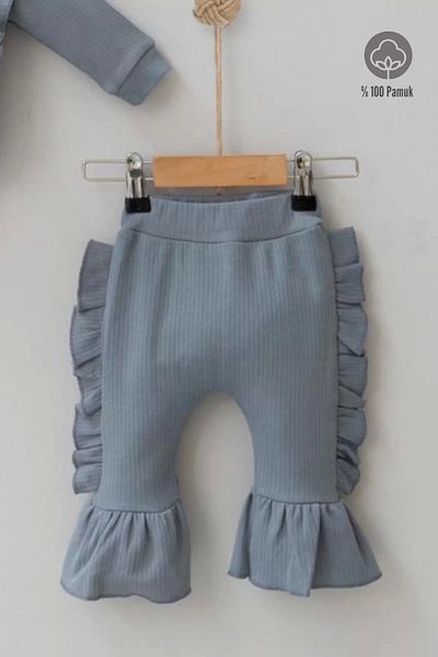 Moda Şahsenem طقم بناتي مكون من 3 قطع مصنوع من القطن بنسبة 100% مع تفاصيل مكشكشة على الكتف