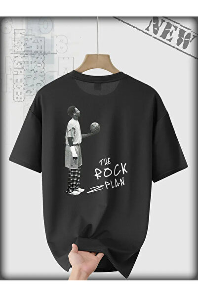 AEMİ Unisex The Rock Plan Štampano 100% pamuk Oversize kroj T-shirt