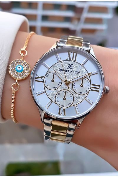 Daniel Klein Brand Rose Silver Color Small Case Women's Wristwatch - Bracelet