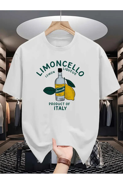 AEMİ Ανδρικό μπλουζάκι με στάμπα 100% βαμβακερό Oversize