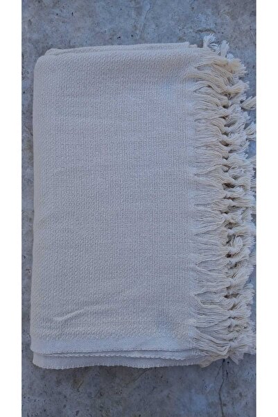 Elena textile & underwear Saçaklı Boyasız Kolları Örten Organik %100 Pamuklu Buldan Pikesi Battal Boy 200x240 Koltuk Örtüsü