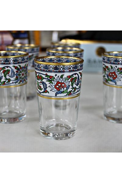 SAMSA Tile Pattern Model Coffee Side Water Glass Set 6 Pieces