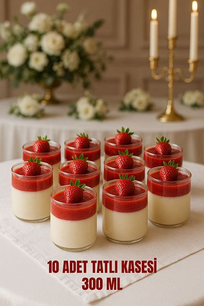Open Home Concept 10 Transparent Presentation Containers – 300 ml |   Practical Bowl for Dessert, Salad and Snack Serving