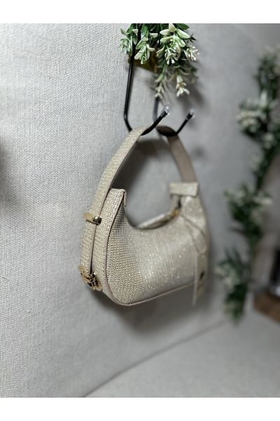 SİNİSA BAG Glittery Sparkly Adjustable Handle Mini Evening Dress Bag (Mini Size Available)