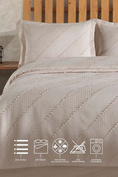 Elart Karya Bedspread Double (240X250 cm) Ecru