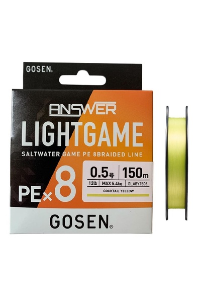 GOSEN Answer Light Game Pe 8 Örgü 0.5pe 150mt Cocktail Yellow Lrf Ip Misina