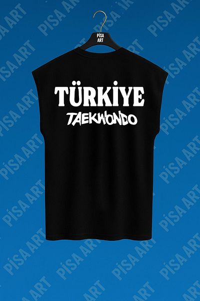 Pisa Art Αμάνικο μπλουζάκι από 100% βαμβάκι για προπόνηση και καθημερινή Unisex εθνικής ομάδας Taekwondo (Προσαρμοσμένη εκτύπωση)
