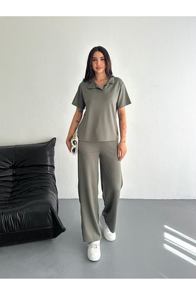 HR Collection Modal Polo Neck Women's Bottom Top Set