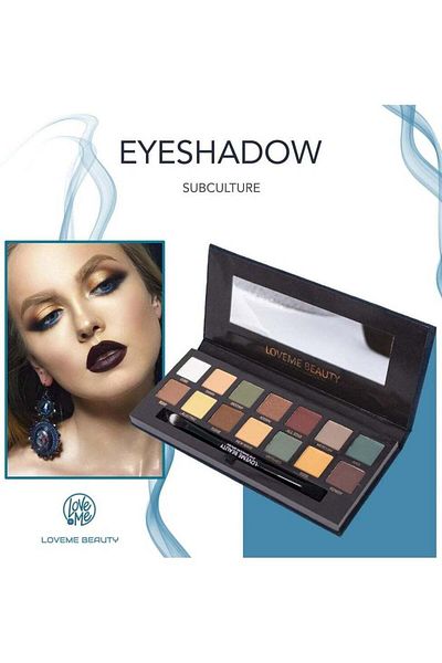 Loveme Lafme Beauty Eyeshadow Palette Subculture with Brush, Multi-color