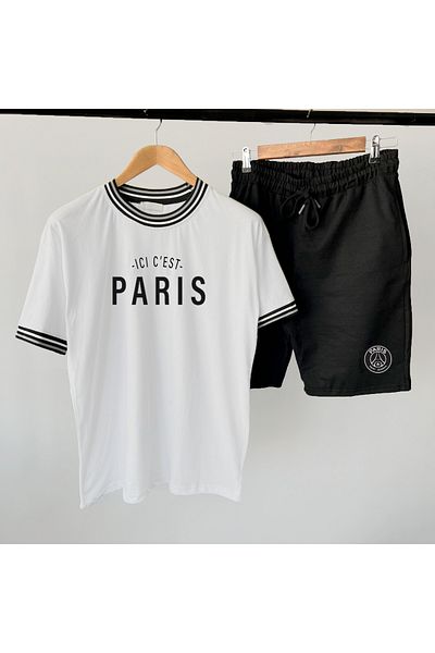 viperkombin Σετ μπλουζάκι και σορτς Ribbed Paris 2 τεμαχίων