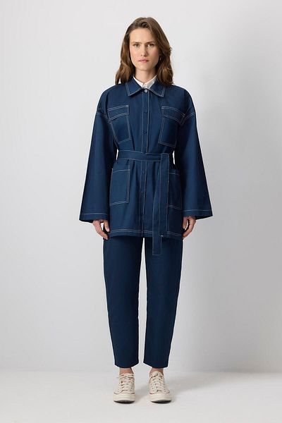 Touché Privé 100% Cotton Contrast Stitching Jacket Pants Set