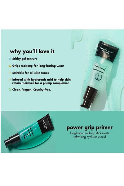 ELF elf Power Grip Primer Moisturizing Face Gel to Smooth Skin and Set Makeup | 24 ml