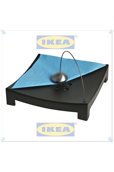 IKEA Knyck Black Knob Napkin Holder, Suitable for 33X33 cm and 40X40 cm Napkins