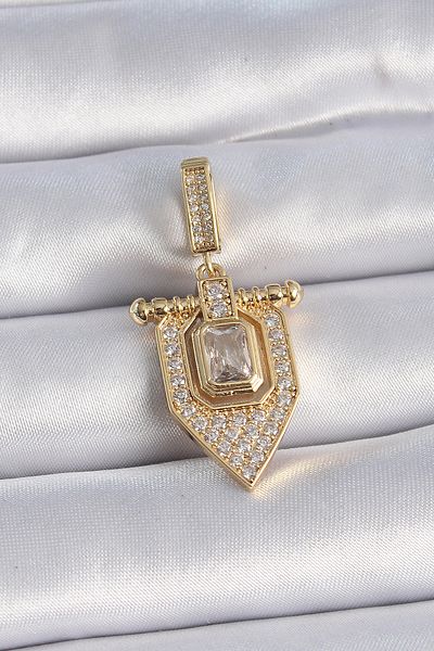 Skygo Brass Gold Color Baguette Zircon Stone Ajda Charm - Tj-Bc1011