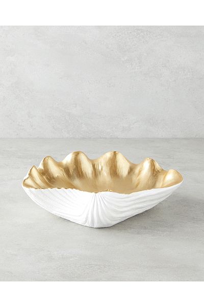 English Home Sea Shells Decorative Plate 30,5X24,5X8,8 cm Gold
