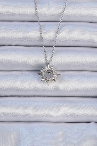 Skygo 316L Steel Chain Silver Color Zircon Stone Shining Star Necklace - Tj-Bko9084