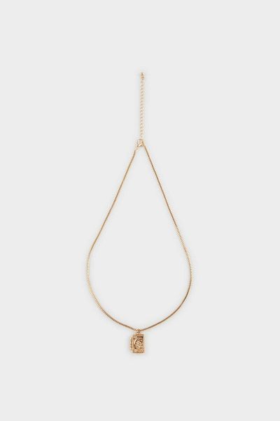 DeFacto Women's Moon Themed Plate Gold Necklace F0805Axns