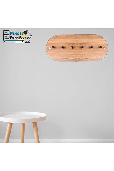 PixelsFurniture Pixel Furniture 60*28cm Wall Mounted Wooden Clothes Rack with 6 Hooks