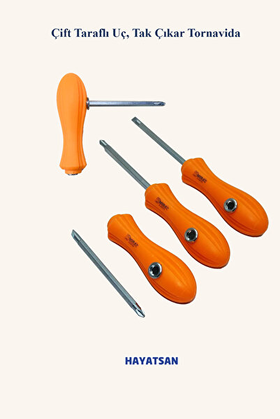 HAYATSAN Çift Taraflı Uç, Tak Çıkar Tornavida