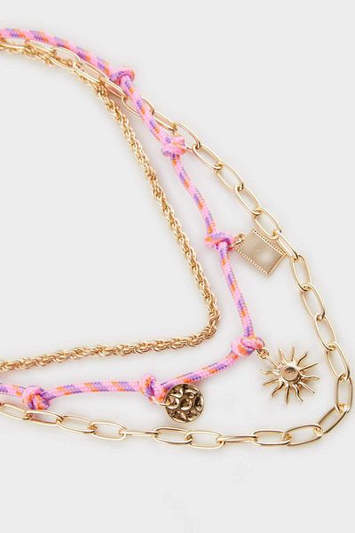 DeFacto Women's 3-Piece Pink Necklace F1111Axns