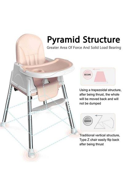 Yelajoy Baby High Chair, With Footrest and PU Pad, For Feed Infants and Young Children, Suitable for Newborn