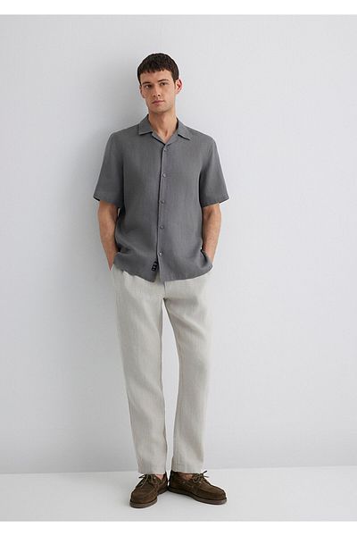 Mavi Gray Linen Trousers 0010358-70080
