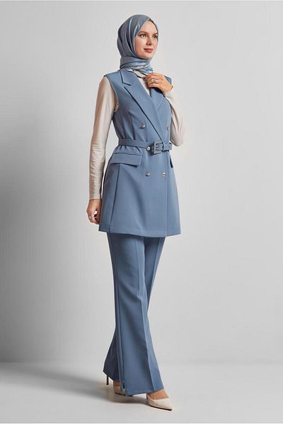 Alvina Belted Vest and Trousers Suit 45519
