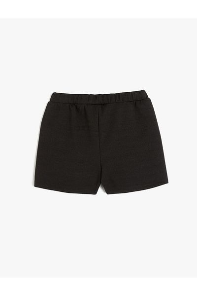 Koton Basic Mini Shorts with Elastic Waist Black Girl's Skirt 5Skg40015Ak