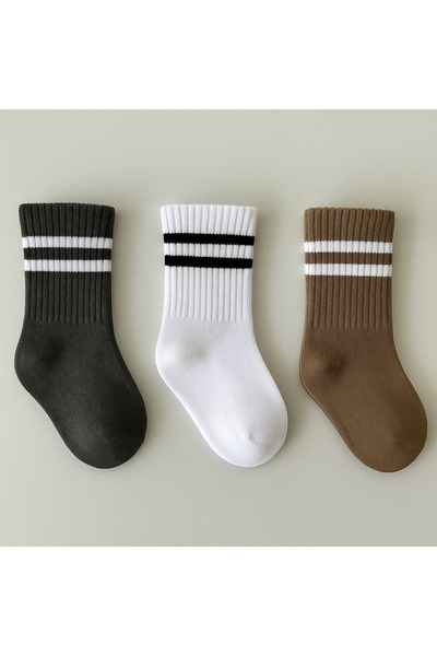 Socks Stations 6 Pairs Children's Circle Patterned Socket Unisex Socks - Multicolor - Newborn and Baby Socks