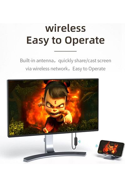 fulina Wireless Display Adapter Mirror Screen Receiver,Supports Miracast & AirPlay Standards