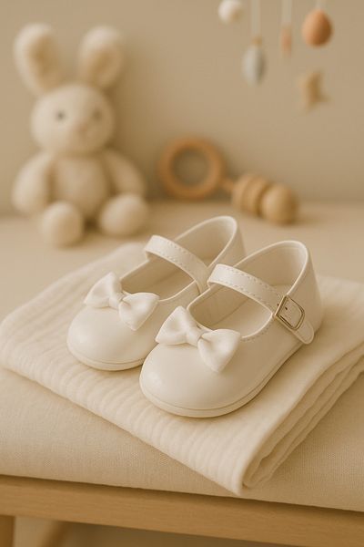 SIRRI Baby Girl White Ballerina Shoes