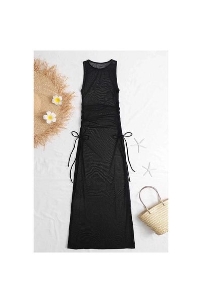 Marsilyan Marsilian-Long Adjustable Summer Swimsuit Top Dress Pareo from the Sides