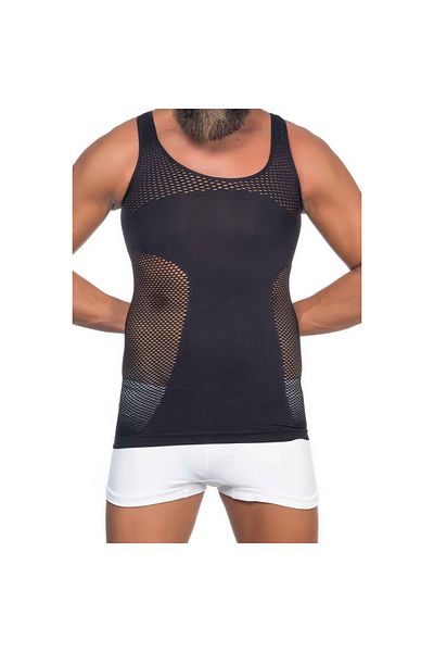 Narnuga Mi̇raxx Black Mi Emay E1006 Mesh Men's Corset Undershirt