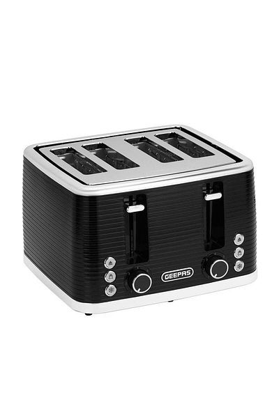 Geepas 4 Slice Bread Toaster - Adjustable 7 Browning Control