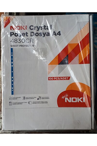 Noki Poşet Dosya Kristal Kalın PP 100 Adetli Kutu Noki