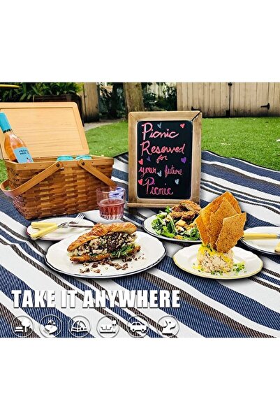 ECARLA XXL beach mat, foldable and waterproof, bag model, 200x145 cm, MATA05