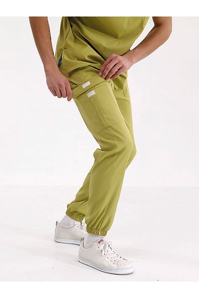 ÇİZGİ MEDİKAL High Quality Lycra Jogger Leg Scrubs - Pistachio Uniform Set
