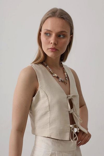 nedo7 Tie-Up Vest - Stone