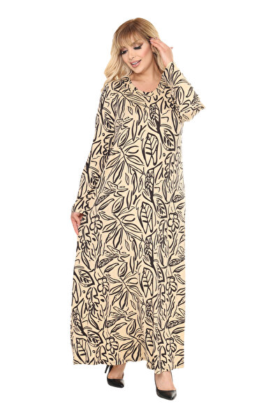 MELSAY Γυναικείο Μακρυμάνικο Μακρυμάνικο Μακρυμάνικο Μπεζ Μπεζ Μεγάλο Μέγεθος