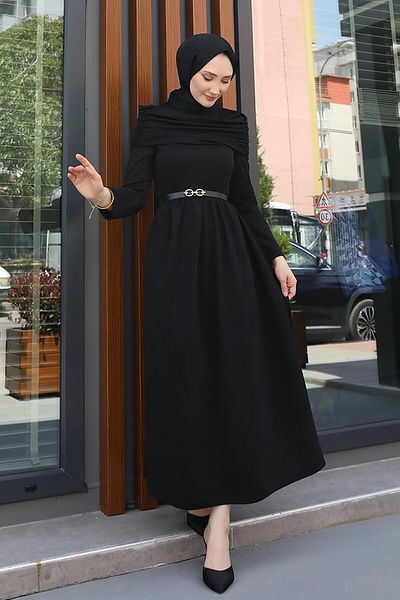 GİYZAMİLA Φόρεμα Draped Μαύρο
