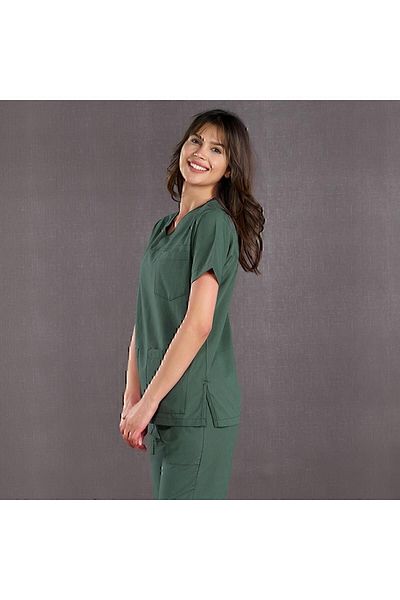 ÇİZGİ MEDİKAL Hunter Green Classic Surgical Team Tericotone (Thin Fabric)
