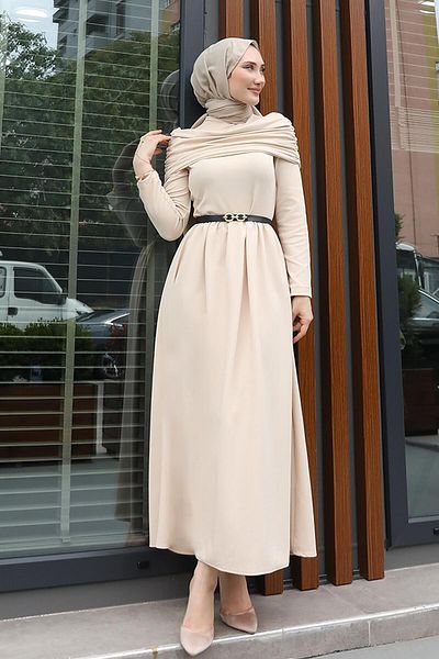 GİYZAMİLA Φόρεμα Draped Μπεζ