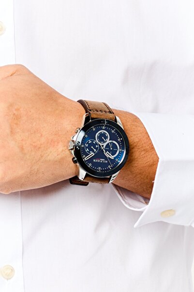 Tommy Hilfiger Men 1791895 Leather Watch 46 Mm, Brown