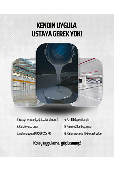BARS 630 Epoksi Zemin Ve Duvar Boyası - Solventsiz, Çift Bileşenli, Yüksek Dayanımlı Boya, İç Mekanlar