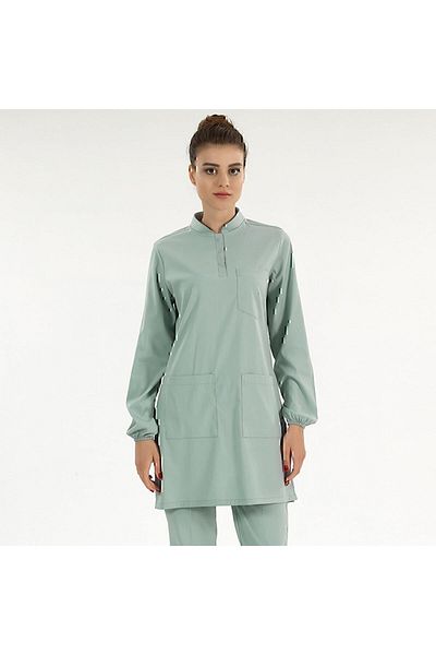 ÇİZGİ MEDİKAL Luxury Lycra Doctor Nurse Hijab Mint Green Judge Collar Suit