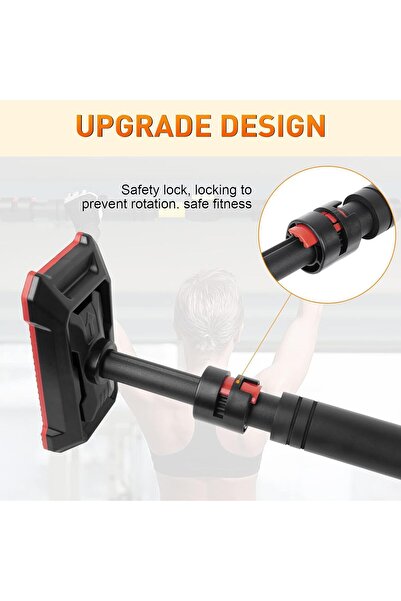Ehi Adjustable Door Hanging Pull Up Bar No Screws with Comfortable Handles for Home Gym